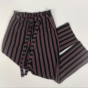 high waisted striped pants w/ paper bag tie 🧸